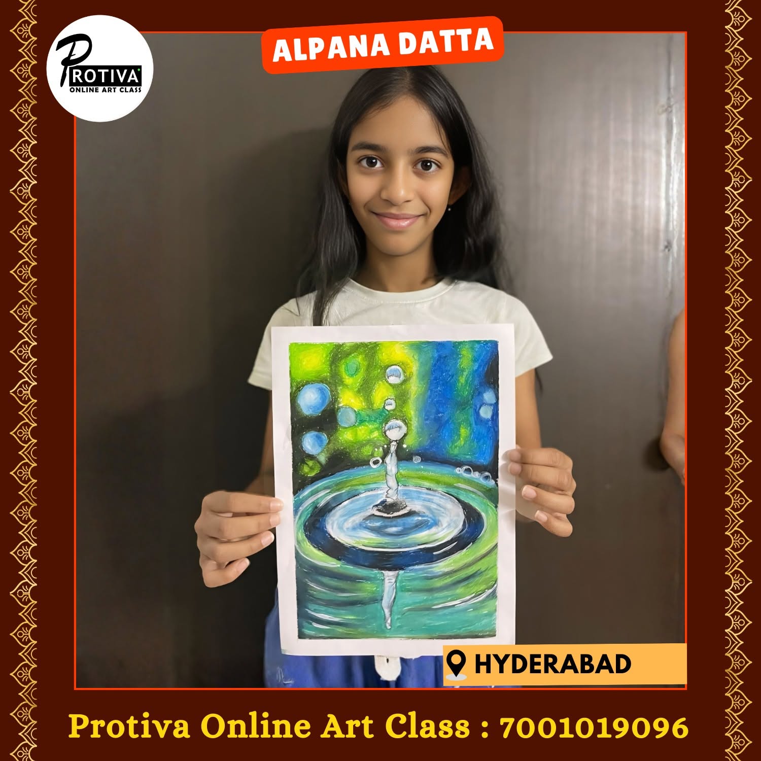 Water Droplet Study by a Protiva Online Art Class student