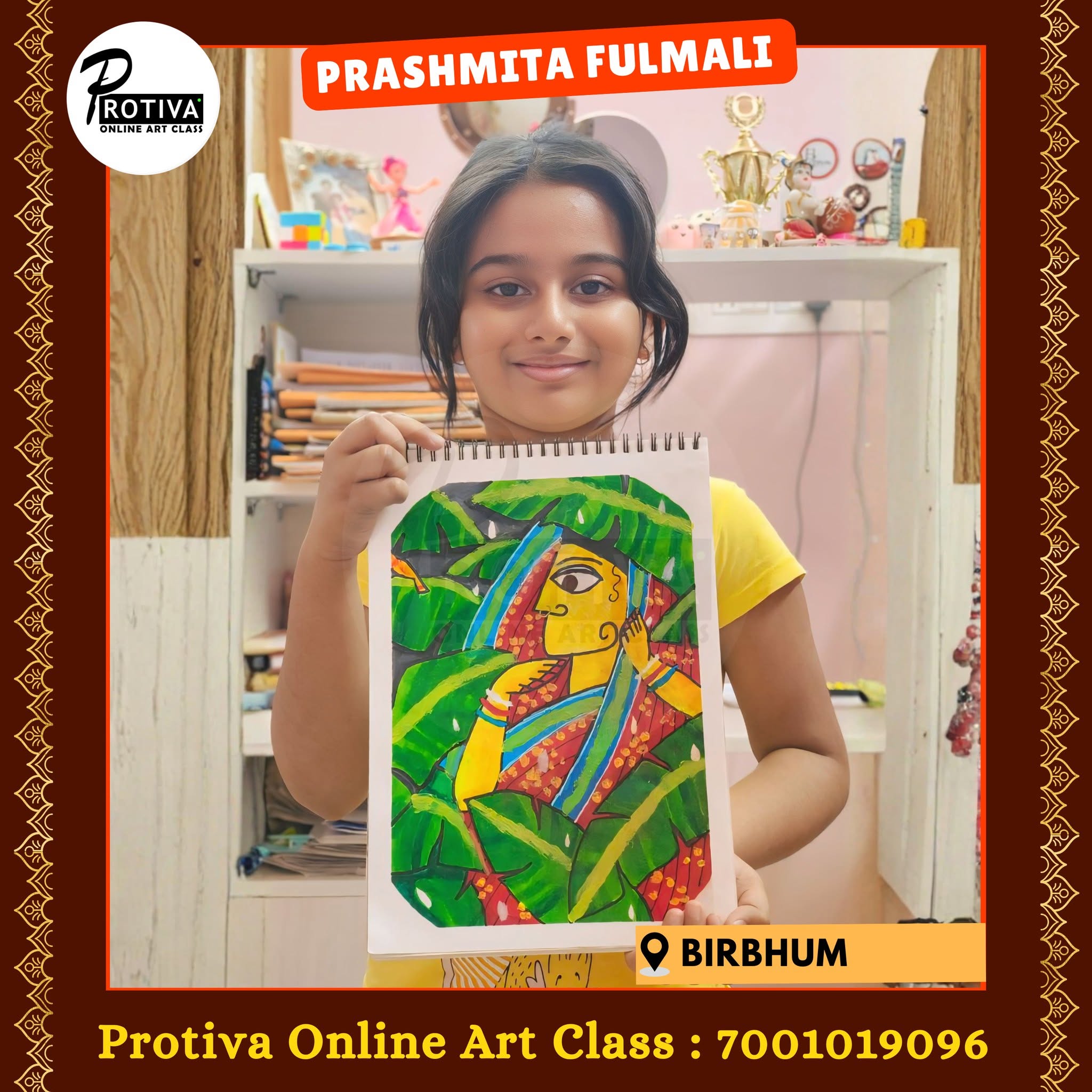 Traditional Folk Art by a Protiva Online Art Class student