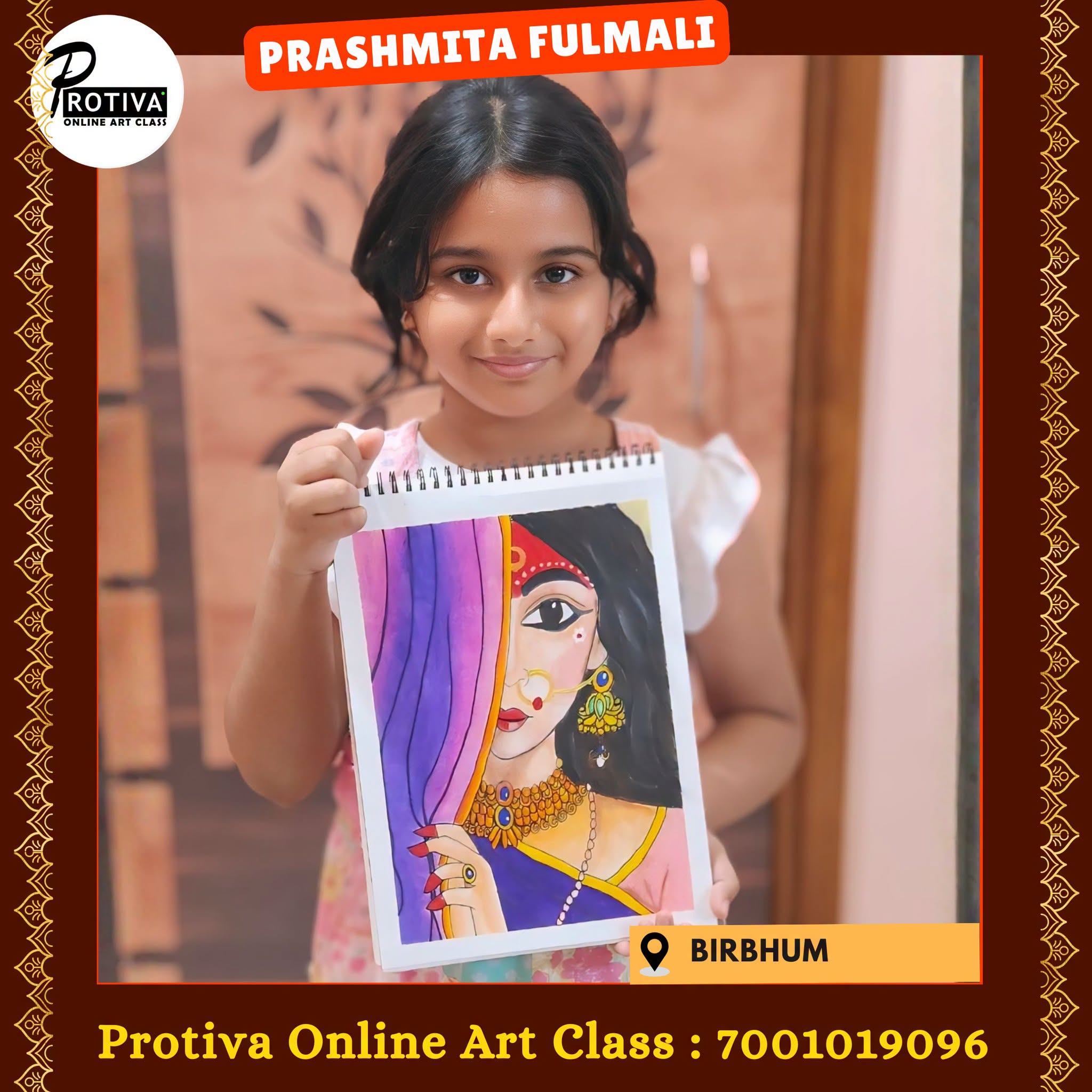 Traditional Portrait by a Protiva Online Art Class student